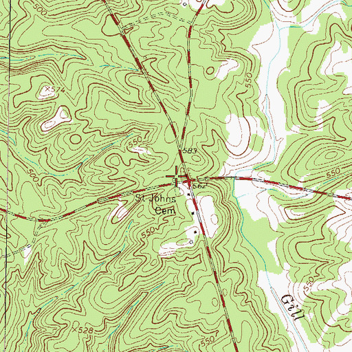 Topographic Map of Saint John Church (historical), SC