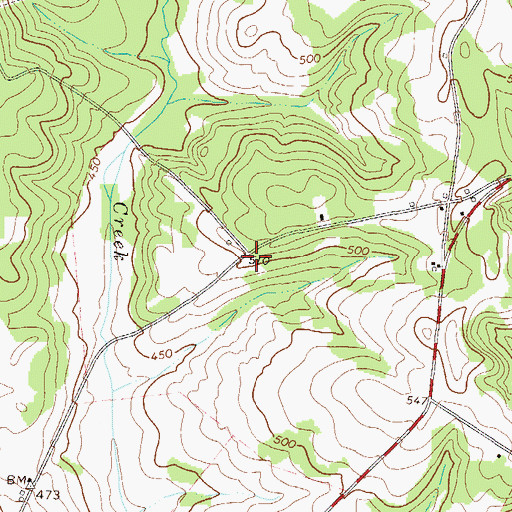 Topographic Map of Smith Cross Roads School (historical), SC