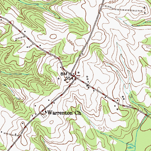 Topographic Map of Warrenton, SC