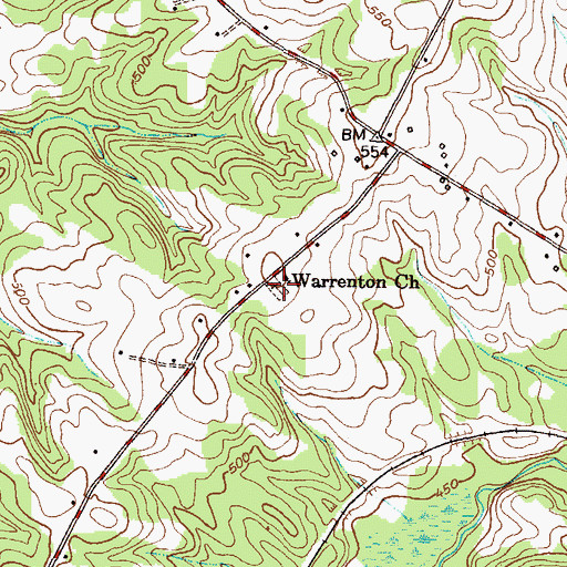 Topographic Map of Warrenton Cemetery, SC