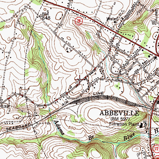 Topographic Map of Westside Baptist Church, SC