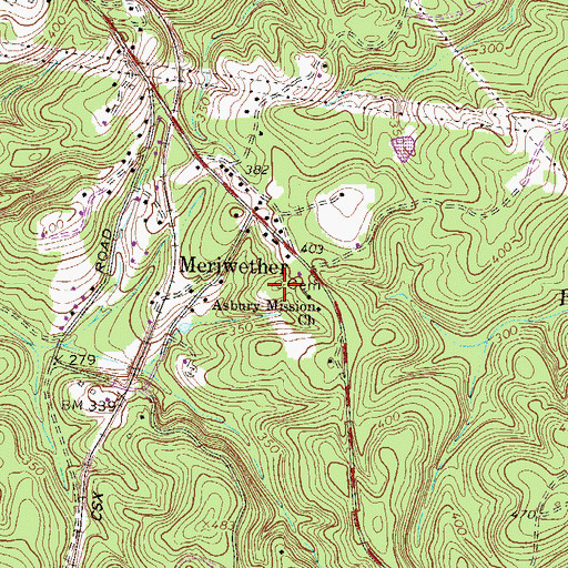 Topographic Map of Ashbury Cemetery, SC