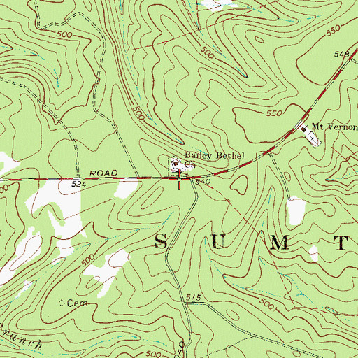 Topographic Map of Bailey Bethel School (historical), SC