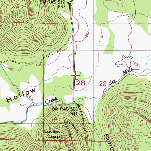 Topographic Map of Moats Hollow, AL
