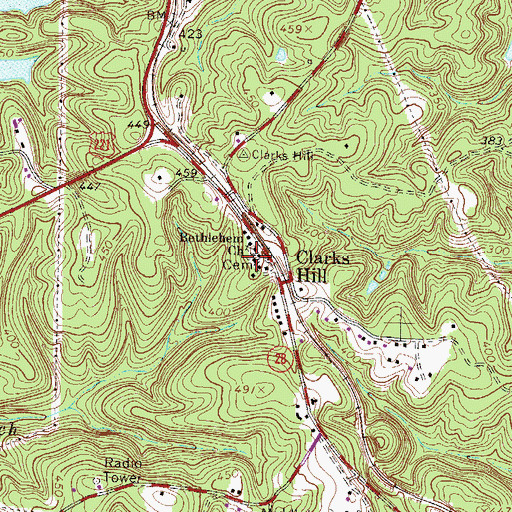 Topographic Map of Bethelehem Cemetery, SC