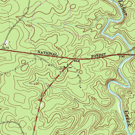 Topographic Map of Blue Branch School (historical), SC