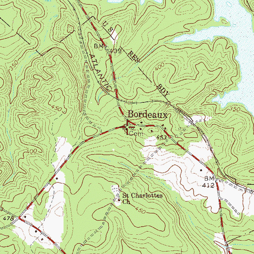 Topographic Map of Bordeaux Cemetery, SC