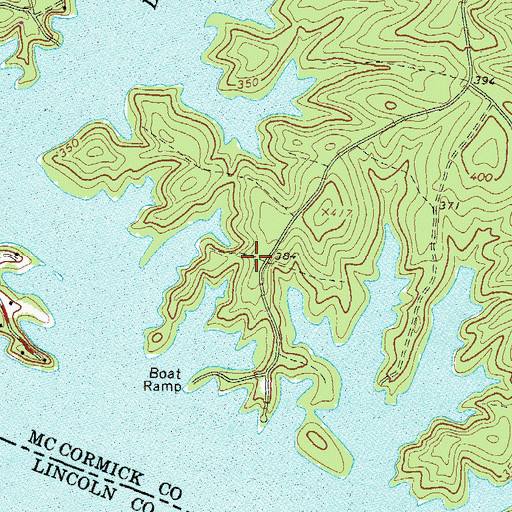 Topographic Map of Chamberlain Ferry Picnic Area, SC