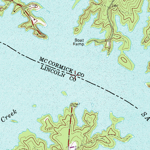 Topographic Map of Chamberlains Ferry (historical), SC