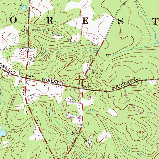Topographic Map of Chesnut Ridge School (historical), SC