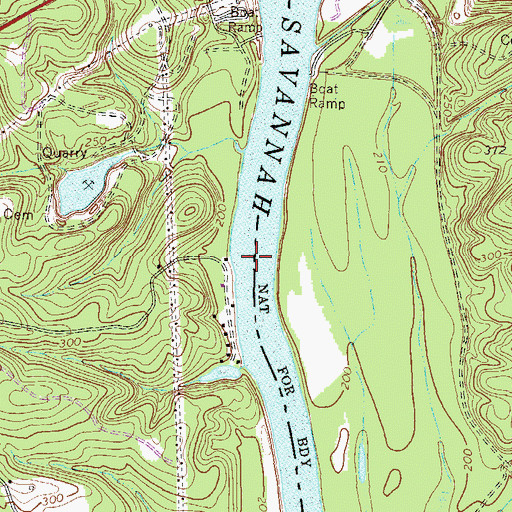 Topographic Map of Dents Ferry (historical), SC