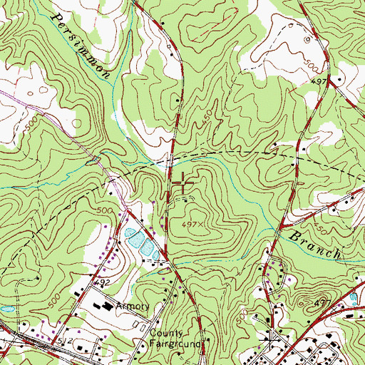 Topographic Map of Dorn Gold Mine, SC