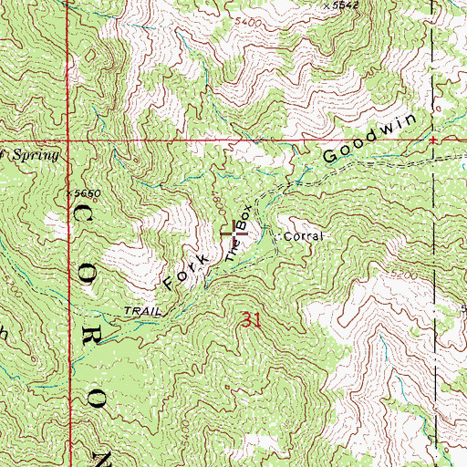 Topographic Map of The Box, AZ
