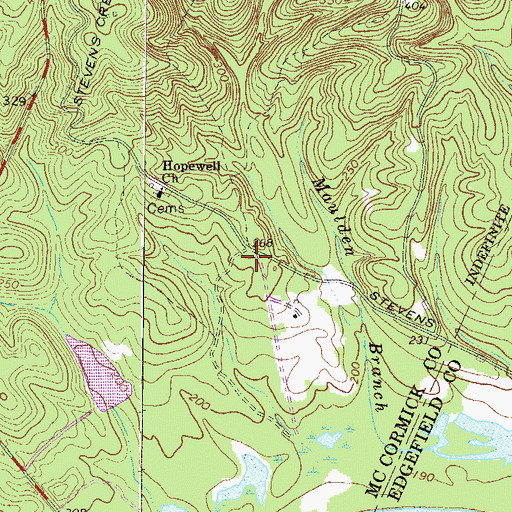 Topographic Map of Hopewell Rosenwald School (historical), SC