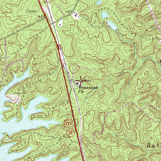Topographic Map of Hosannah School (historical), SC