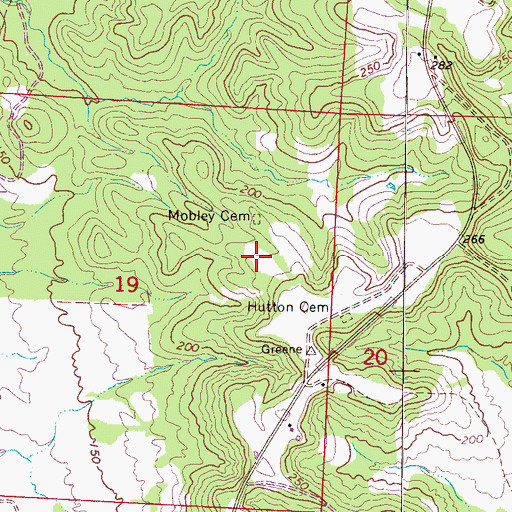 Topographic Map of Mobley Cemetery, AL
