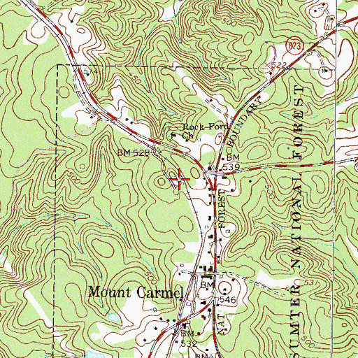 Topographic Map of Mount Carmel Cemetery, SC