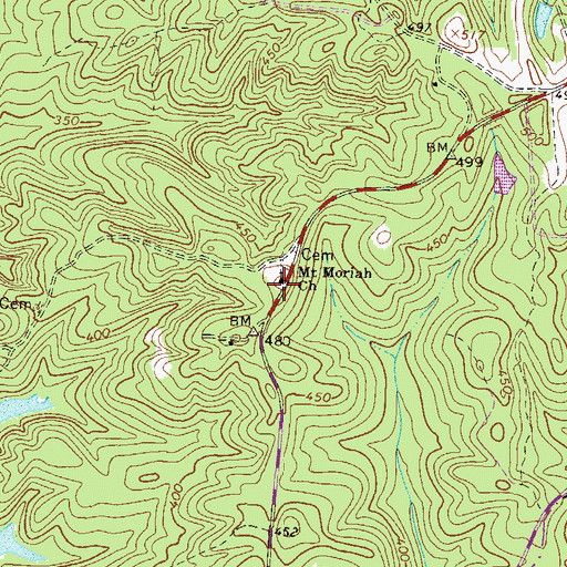 Topographic Map of Mount Moriah School (historical), SC