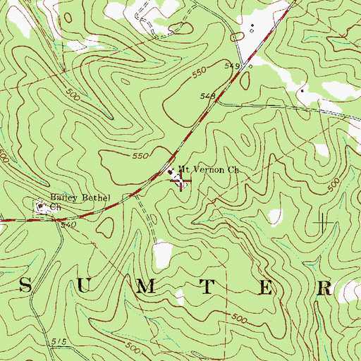 Topographic Map of Mount Vernon Cemetery, SC