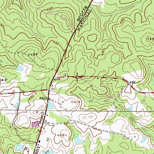 Topographic Map of Old Whitetown Church (historical), SC