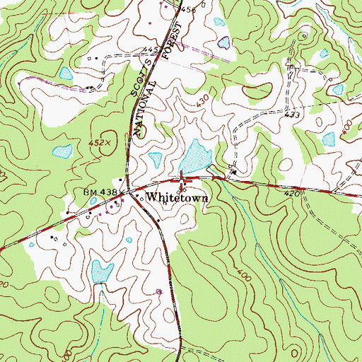Topographic Map of Whitetown School (historical), SC