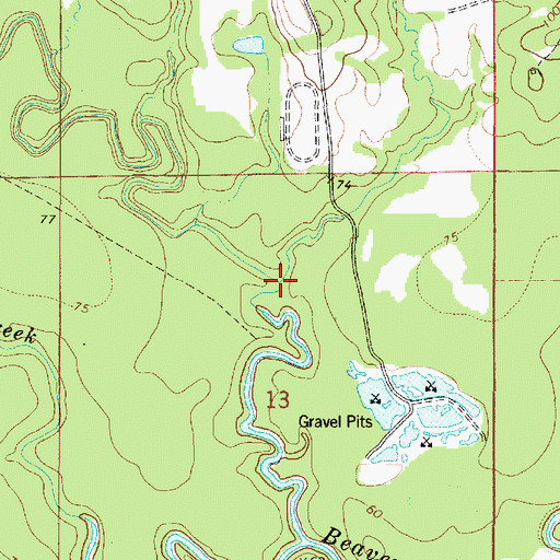 Topographic Map of Moccasin Creek, AL