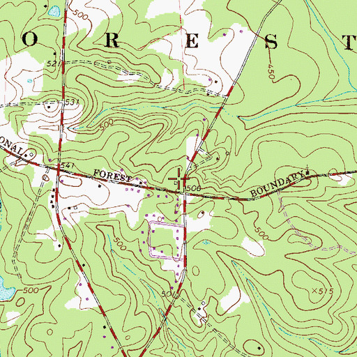 Topographic Map of Zion Chapel (historical), SC