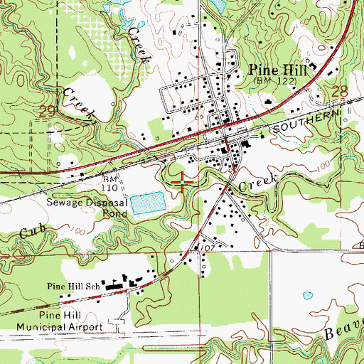 Topographic Map of Moccasin Creek, AL