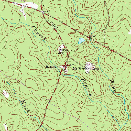 Topographic Map of Old Rohoboth Cemetery, SC