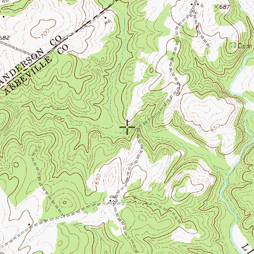 Topographic Map of East Buckhorn Creek, SC