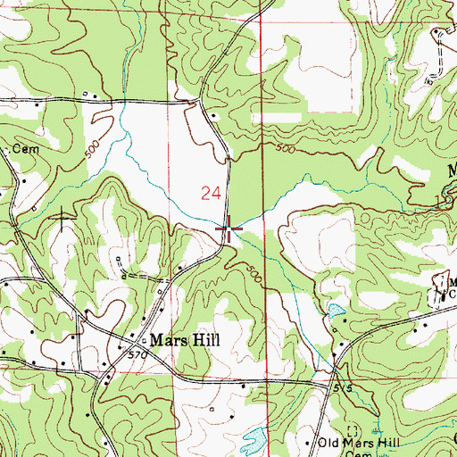 Topographic Map of Mohorn Creek, AL