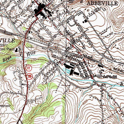Topographic Map of South Side Baptist Church, SC