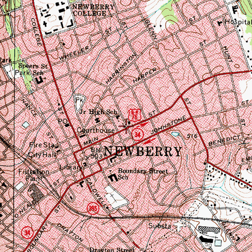 Topographic Map of Saint Lukes Episcopal Church, SC