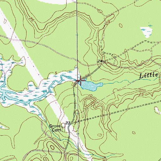 Topographic Map of Little Johnson Creek, SC