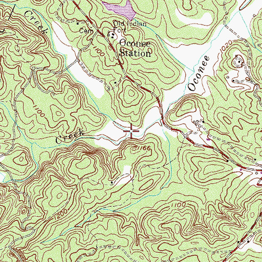 Topographic Map of Alexander Creek, SC