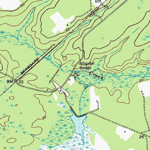 Topographic Map of Alligator Bridge, SC