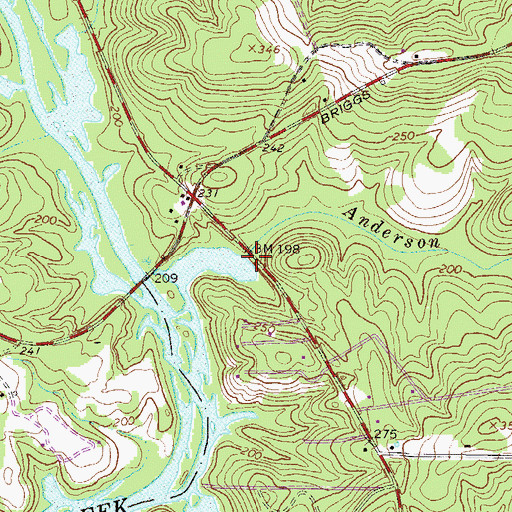 Topographic Map of Anderson Branch, SC