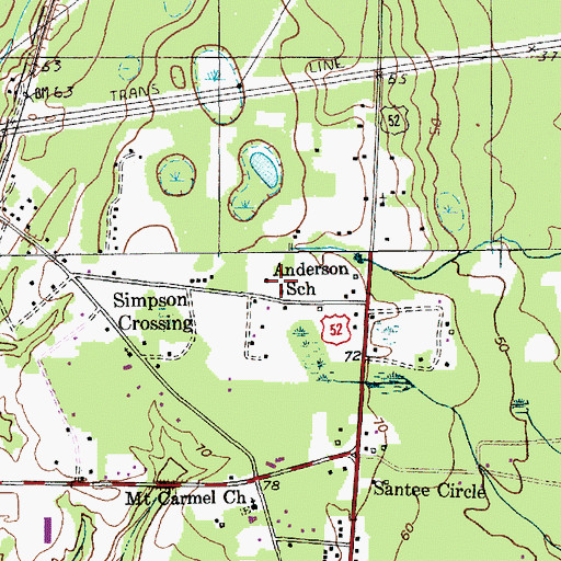 Topographic Map of Anderson School, SC