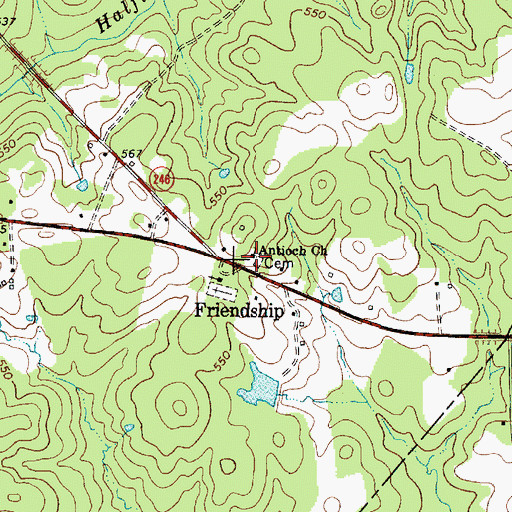Topographic Map of Antioch Church, SC