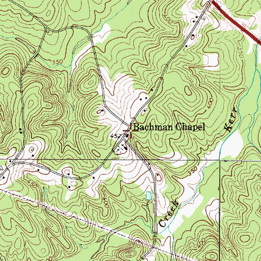 Topographic Map of Bachman Chapel, SC