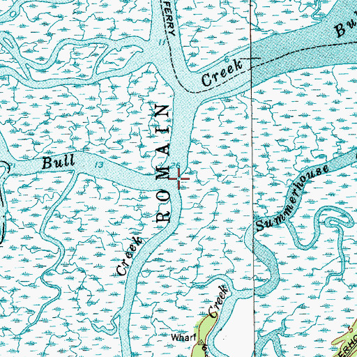 Topographic Map of Back Creek, SC