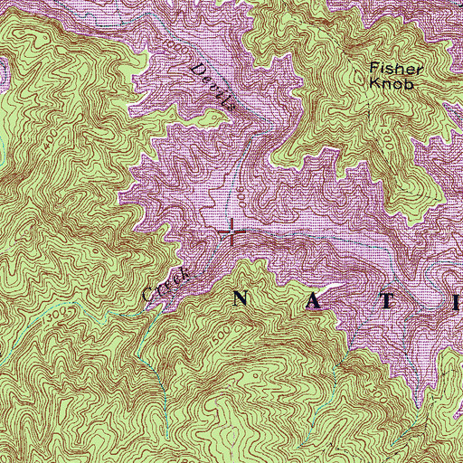 Topographic Map of Bad Creek, SC