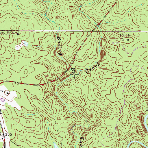 Topographic Map of Bailey Branch, SC