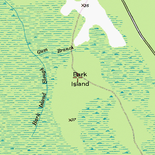 Topographic Map of Bark Island, SC