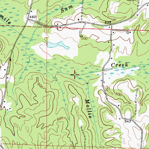 Topographic Map of Mollie Branch, AL