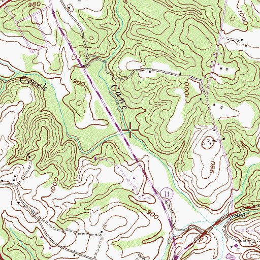 Topographic Map of Beaty Creek, SC
