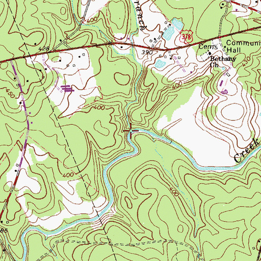Topographic Map of Bee Tree Branch, SC