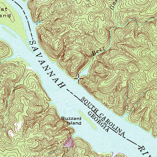 Topographic Map of Beer Garden Creek, SC