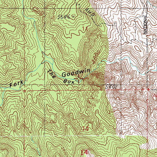 Topographic Map of The Box, AZ