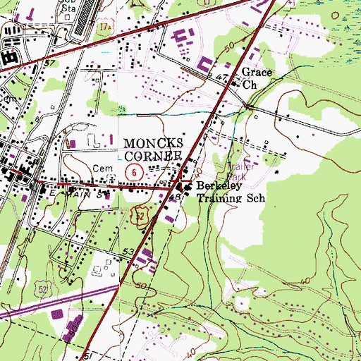 Topographic Map of Berkeley Training School, SC